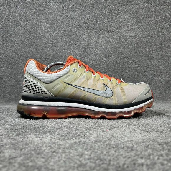 Nike Air Max 2009 354744-011 Mens Sz 12 Orange Gray Athletic Running Shoes Used - Picture 1 of 12